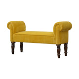 Mustard Velvet Bench IN780