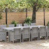 Garden Dining Set with Cushion 13 pcs Light Grey Poly rattan 3378629
