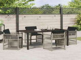 Garden Dining Set 5 pcs Light Grey Poly Rattan 3380791