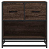 Bedside Cabinet Brown Oak 60x31x60 cm Engineered Wood and Metal 848698