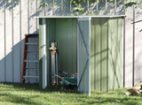5ft x 3ft Metal Garden Storage Shed, Outdoor Tool Shed with Sloped Roof, Lockable Door for Tools, T3398P318583