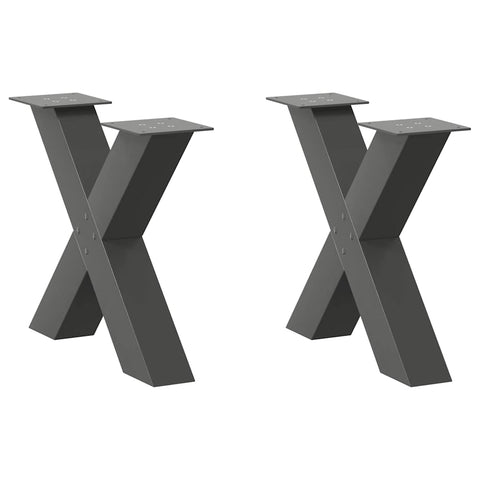 ZNTS Coffee Table Legs X-Shaped 2 pcs Anthracite 50x cm Steel 4012958