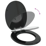Soft-Close Toilet Seat Black 44 x 38 cm MDF board 42027173