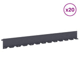 Lawn Edging 20 pcs 102 x 10 x 4 cm Steel Anthracite 8008749