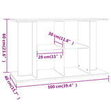 Aquarium Stand Grey Sonoma 100x40x60 cm Engineered Wood 833589
