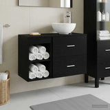 Bathroom Furniture Set 2 pcs Black Oak Engineered Wood 3403873
