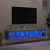 TV Cabinets with LED Lights 2 pcs Concrete Grey 80x30x30 cm 837148