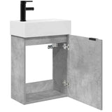 Bathroom Vanity Unit with Tap Concrete Grey 45.5 x 22.5 x 84 cm 889428