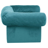 Dog Sofa with Storage Turquoise 75 x 50 x 38cm Plush 171083