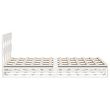 Bed Frame without Mattress White 150x200 cm King Size Solid Wood Pine 3302298