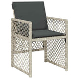 Garden Dining Set 5 pcs Light Grey Poly Rattan 3380638