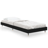 Bed Frame without Mattress Black 75x190 cm Small Single Engineered Wood 832206