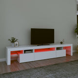 ZNTS TV Cabinet with LED Lights White 215x36.5x40 cm 3152794