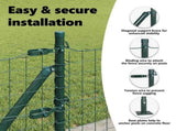 Fence Post with Concrete Base 26 pcs Green Powder-Coated Steel 3350217