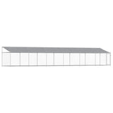 Dog Cage with Roof and Door Grey 12x2x2 m Galvanised Steel 3209572