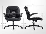 Faux Leather Office Chair. with Flip-Up Armrests - Black T3398P377419
