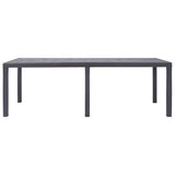 Garden Table Brown 220x90x72 cm Plastic Rattan Look 45609