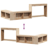 Bedside Cabinet with Desk 232x112x75 cm Solid Wood Pine 855759