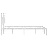 Metal Bed Frame without Mattress with Headboard White 150x200cm 353588
