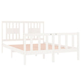 Bed Frame without Mattress White 140x190 cm Solid Wood 3104109