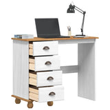 Writing Desk ASKIM White 95 x 40 x 75 cm Solid Pine Wood 4105450