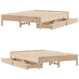 Bed Frame without Mattress 140x190 cm Solid Wood Pine 3301722