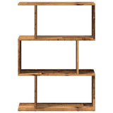 Room Divider Bookcase 3-Tier Old Wood 70x24x97 cm Engineered Wood 858118