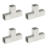 Post Connectors 4 pcs T Shape Galvanised Metal 71x71 mm 145456