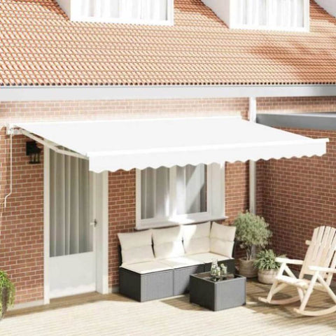 Retractable Awning Manual White 400x200 cm Fabric 3329865
