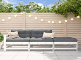 3 Piece Garden Lounge Set White Solid Wood Pine 825521