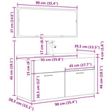 ZNTS 3 Piece Bathroom Furniture Set Concrete Grey Engineered Wood 3324894