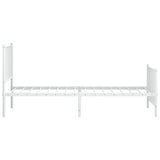 Metal Bed Frame without Mattress with Footboard White 90x190cm 350941