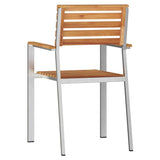Garden Chair 8 pcs Solid Teak Wood and Stainless Steel 3334850