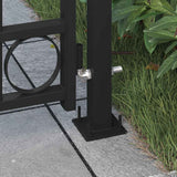 Fence Gate with Arched Top Steel 89x200 cm Black 145750