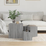 ZNTS Side Tables 3 pcs Grey Sonoma Engineered Wood 815988