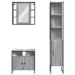 ZNTS 3 Piece Bathroom Cabinet Set Grey Sonoma Engineered Wood 3214738