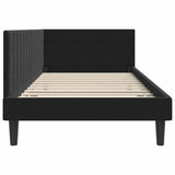 Corner Bed Frame with Headboard Black 100 cm x 200 cm Velvet 42016443