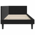 Corner Bed Frame with Headboard Black 90 x 200 cm Velvet 42016433