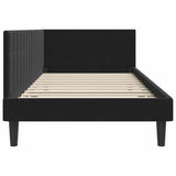 Corner Bed Frame with Headboard Black 100 x 200 cm Velvet 42016443