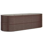 Garden Raised Bed Galvanised Steel 224x80x68 cm Brown 318955