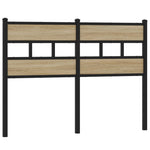 ZNTS Headboard Sonoma Oak 120 cm Iron and Engineered Wood 4017133