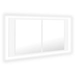 LED Bathroom Mirror Cabinet White 90x12x45 cm Acrylic 804972