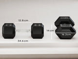 35KG Rubber Hex Dumbbell Portable Hand Weights Dumbbell Home Gym T3398P376840