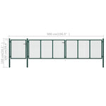 ZNTS Garden Gate Steel 500x100 cm Green 144317