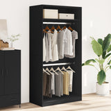 Wardrobe Black 100x50x200 cm Engineered Wood 3307802