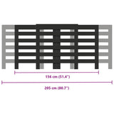 Radiator Cover Black 205x21.5x83.5 cm Engineered Wood 852718