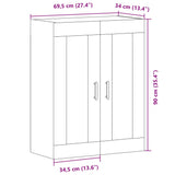 Wall Mounted Cabinet Old Wood 69.5x34x90 cm Engineered Wood 857308