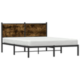 Metal Bed Frame without Mattress Smoked Oak 150x200 cm King Size 4007669