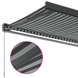 Retractable Awning Anthracite and White 3.5x2.5 m Fabric&Aluminium 3216129