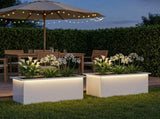 Garden Planter with LED 2 pcs White 40 x 80 x 40 cm Steel 8008157